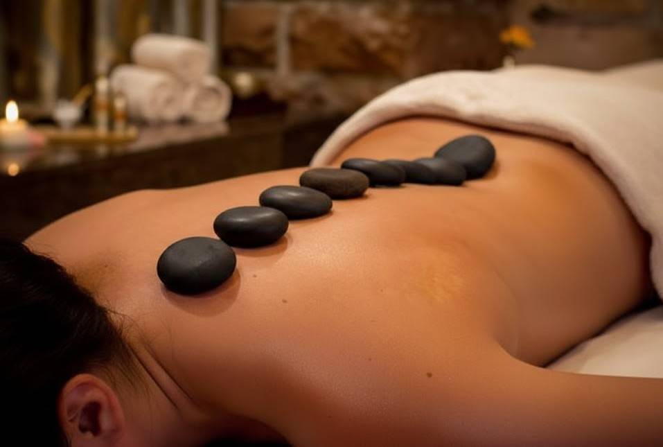 Μασάζ με ζεστές πέτρες